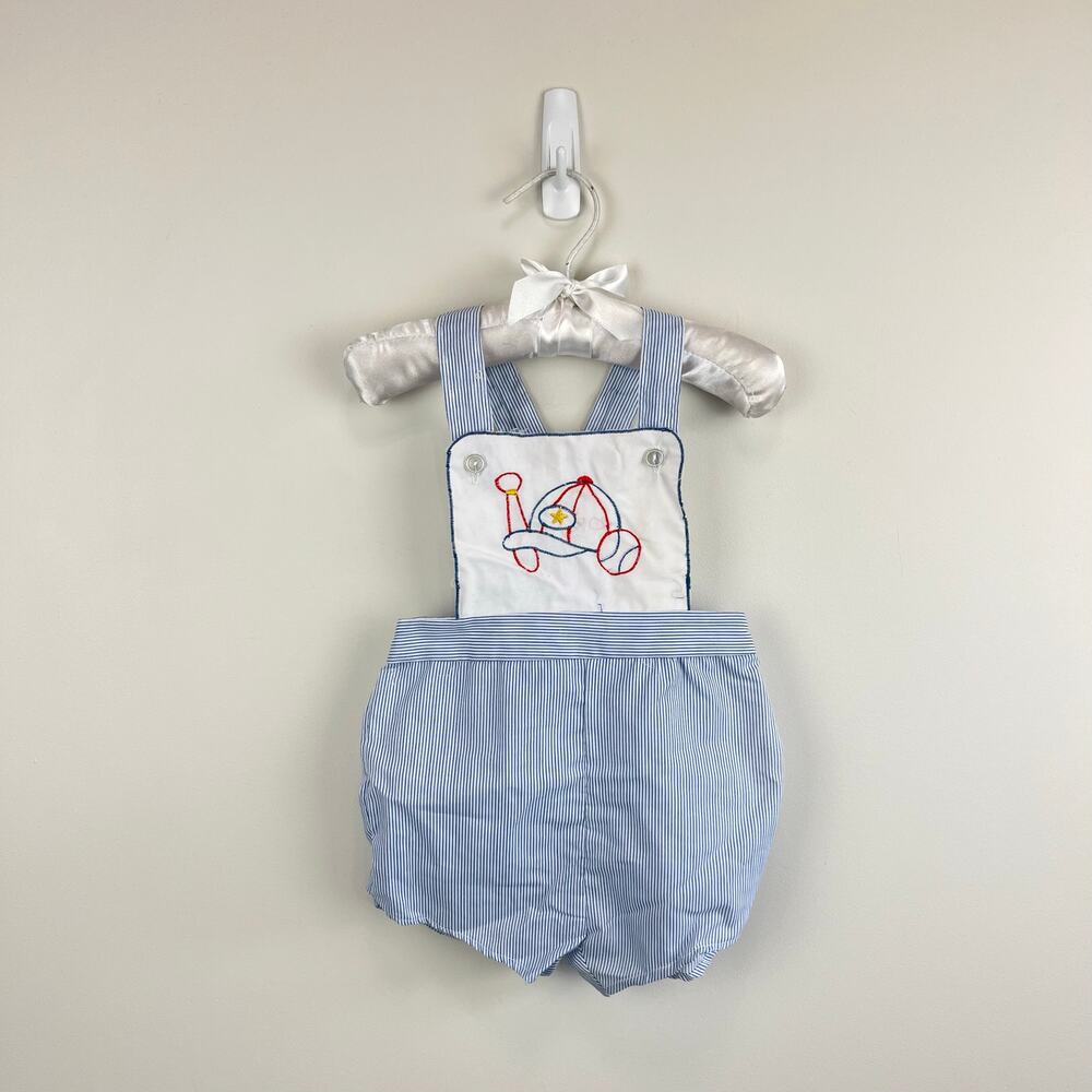Vintage Judy Philippine Blue Baseball Sunsuit Romper 12 Months